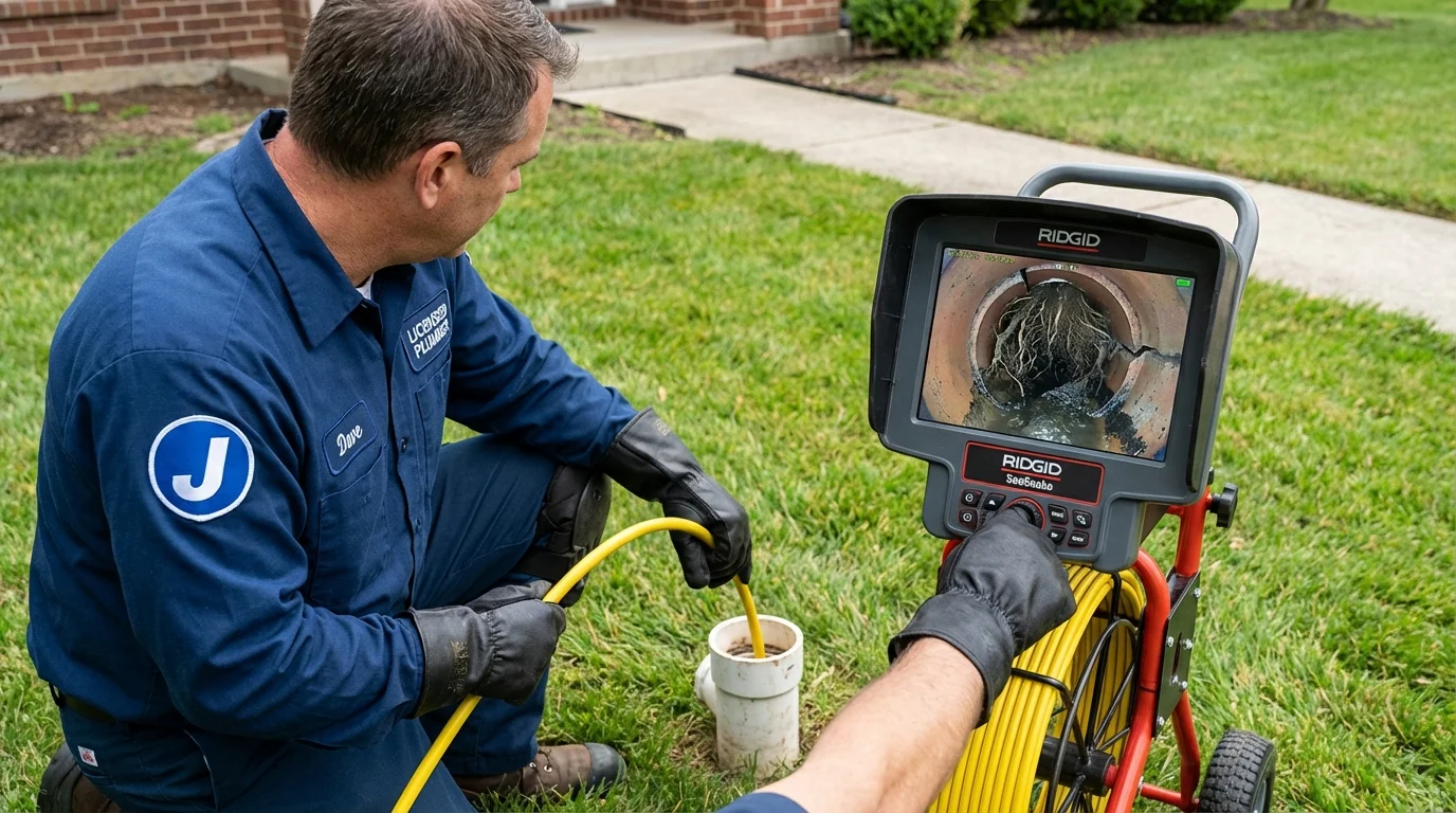 Sewer camera inspection being performed by Johns Plumbing LLC in Bend