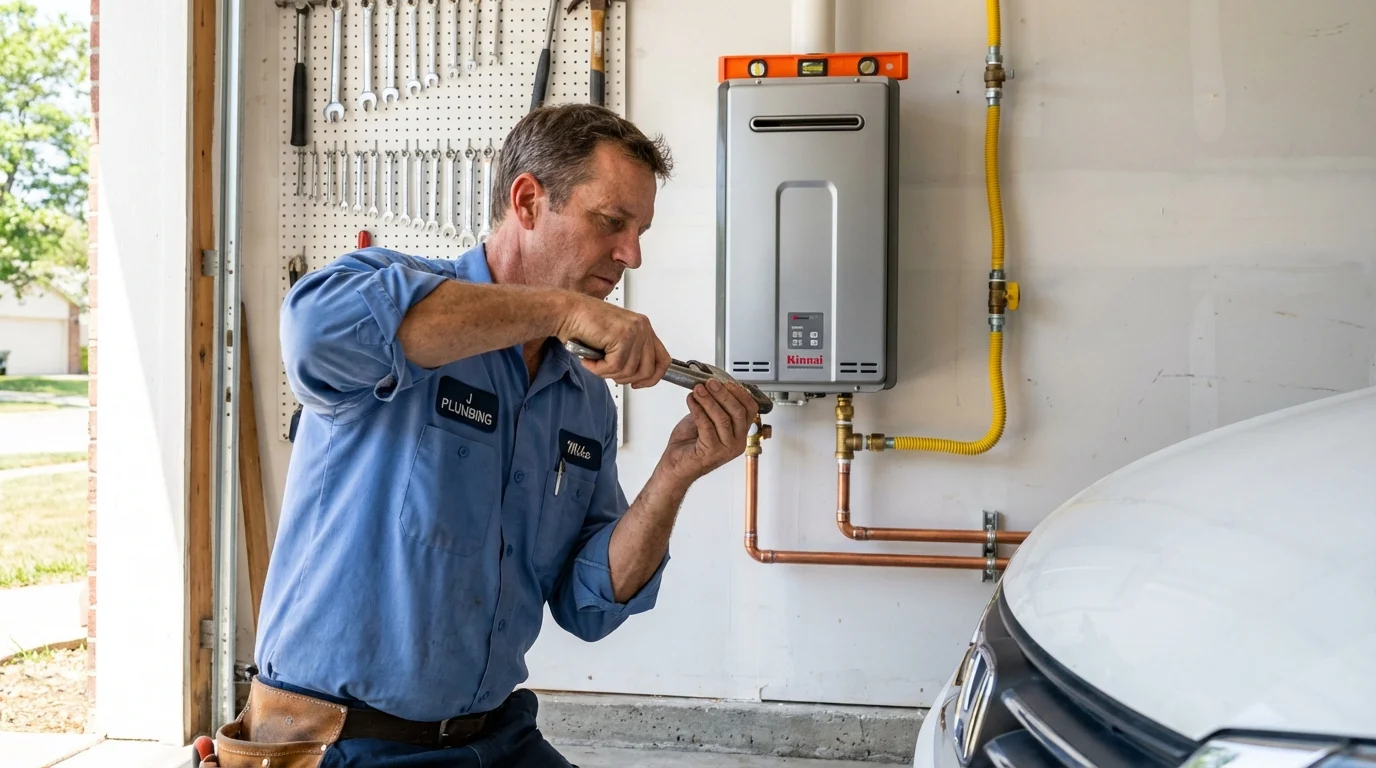Tankless water heater installation by a Johns Plumbing LLC plumber in Bend